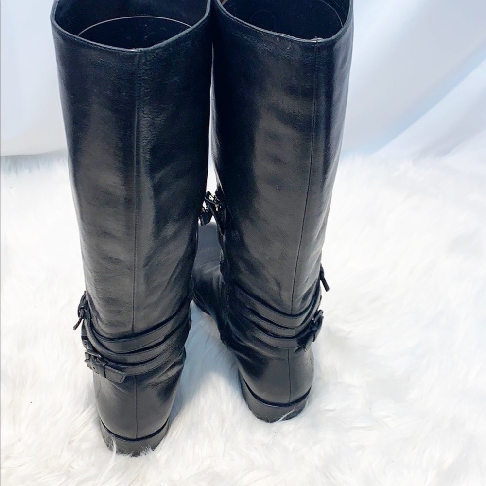 Via Spiga Gabrielle Black Knee Boots Buckle Detail size 7 - Picture 10 of 16